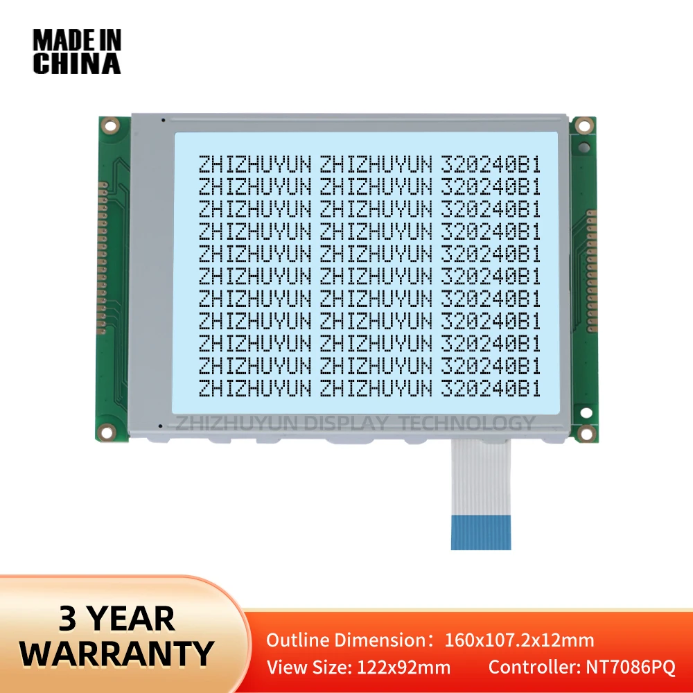 Módulo Grid Lattice com tela monocromática LCM, filme cinza com letras pretas, garantia de 3 anos, 320240B1, 5V