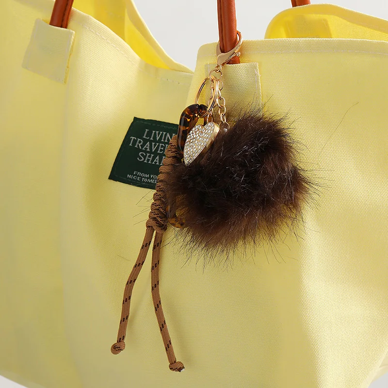 سلسلة المفاتيح القطيفة ليوبارد طباعة المفاتيح على شكل قلب الخريف والشتاء ملحق معلق حلية عقدة معلقة الديكور