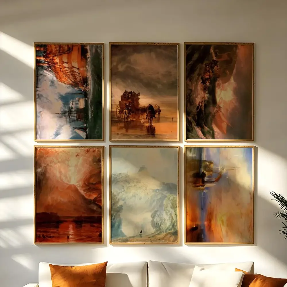 Artist J-Joseph M-Mallord W-William T-Turner Poster HD Home Decor Sticky Wall Waterproof Home Living Room Bar Aesthetic Decor