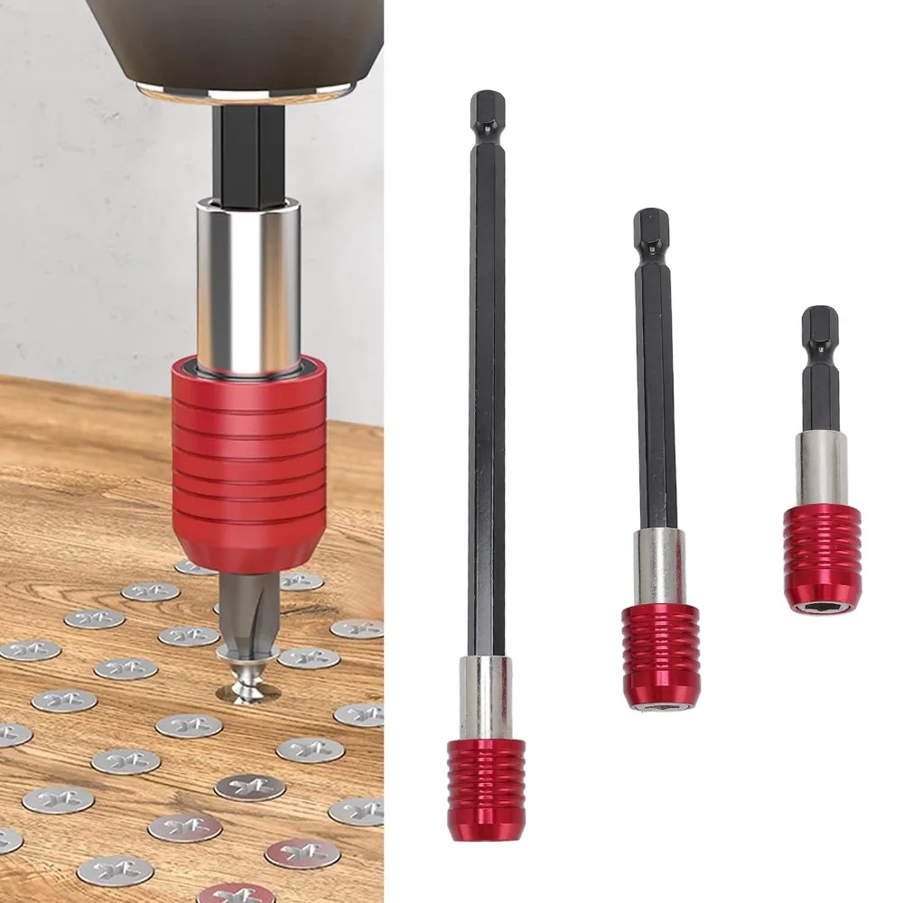 3pcs 1/4 Inch Hex Shank Drill Bit Extension Chrome Vanadium Steel Magnetic Screwdriver Bit Extender 60mm 100mm 150mm Length