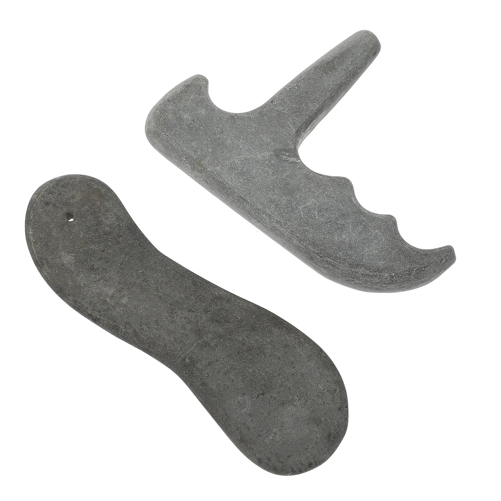 

Набор из 2 массажных инструментов из камня Бянь: высококачественные скребки Гуаша с гладкими краями, портативные, для расслабления лица, шеи, плеч и тела, эргономичные