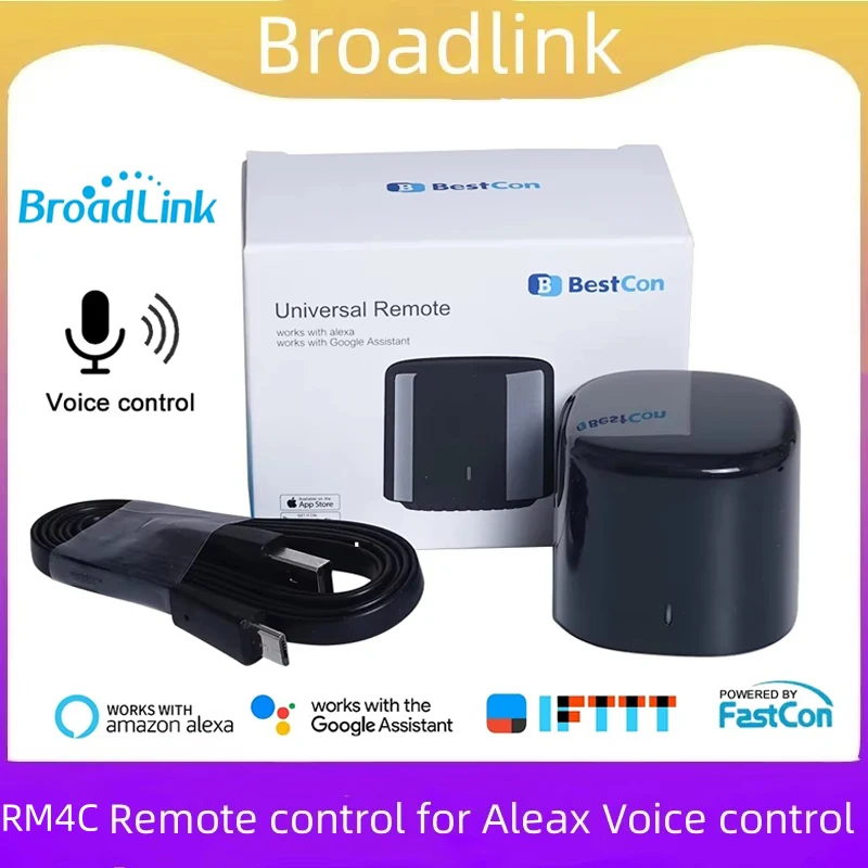 Broadlink RM4C Mini WiFi IR Smart Remote Control Bestcon Universal Infrared Remote Controls work with Alexa Google Home For AC