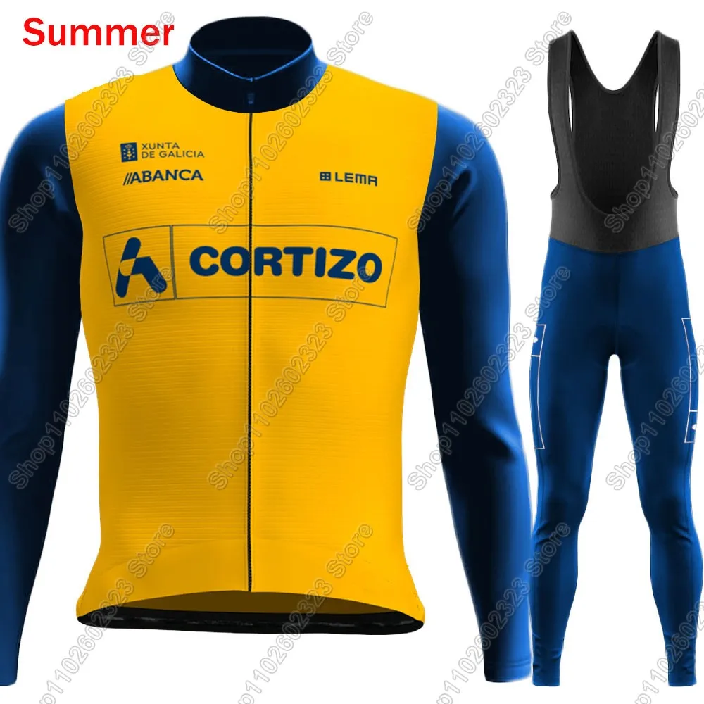 Equipo Cortizo Team 2025 طقم جيرسي لركوب الدراجات ملابس إسبانيا بدلة صيفية شتوية بأكمام طويلة سراويل الطريق للدراجة الجبلية مريلة Ropa Ciclismo #3