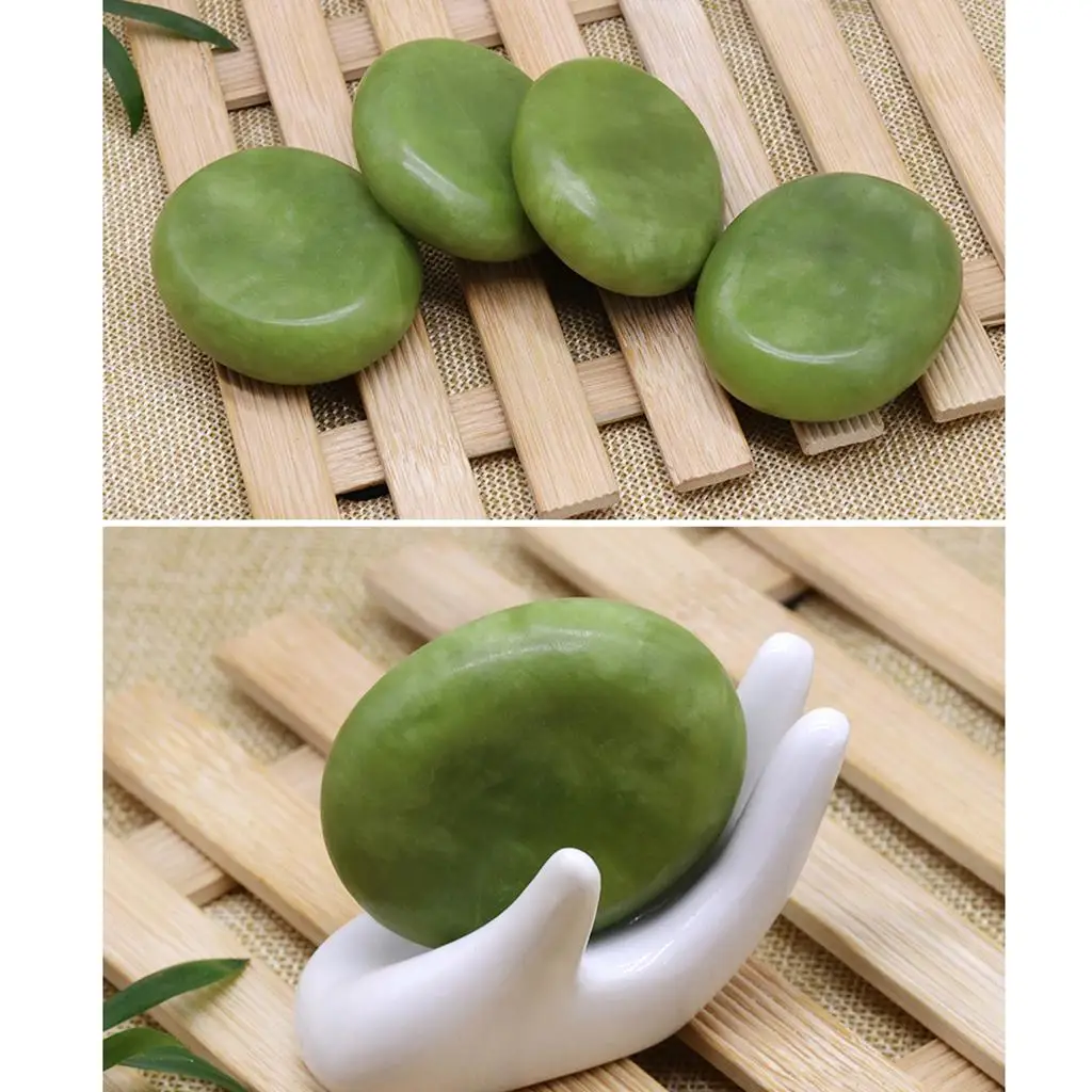 Hot Jade Stones Set - Smooth Massage Stones, Body Heating Warmer Relaxation Supplies