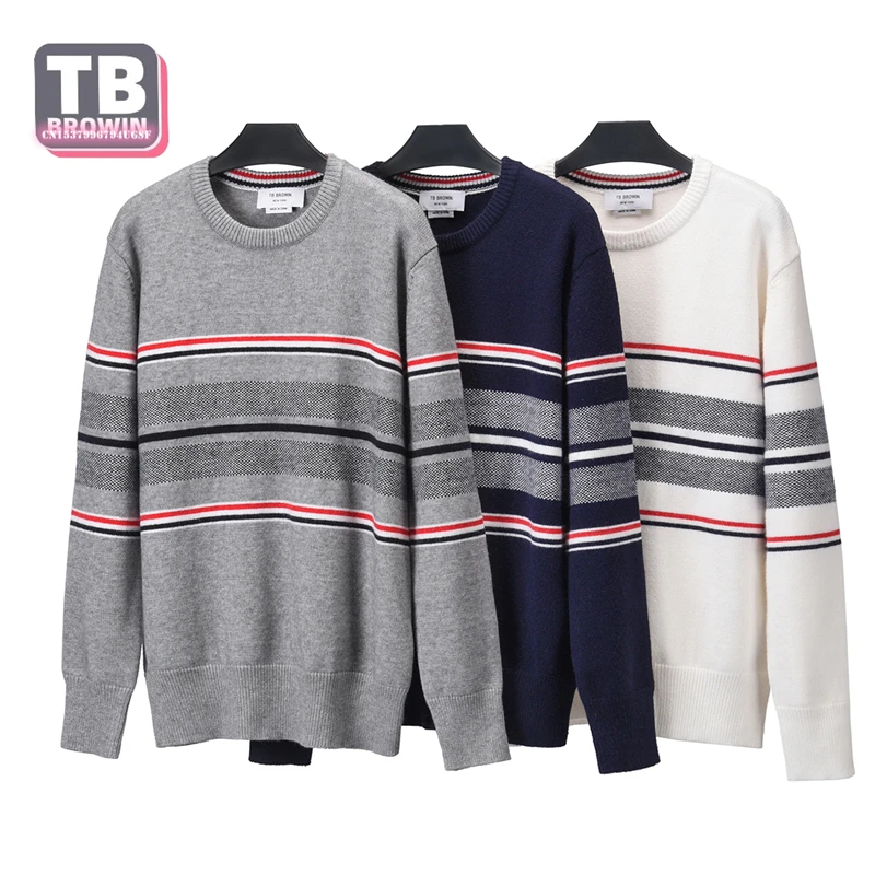 

TB Flagship-Store Brand four-bar men's sweater Korean round-neck autumn and winter warm luxury personality collision