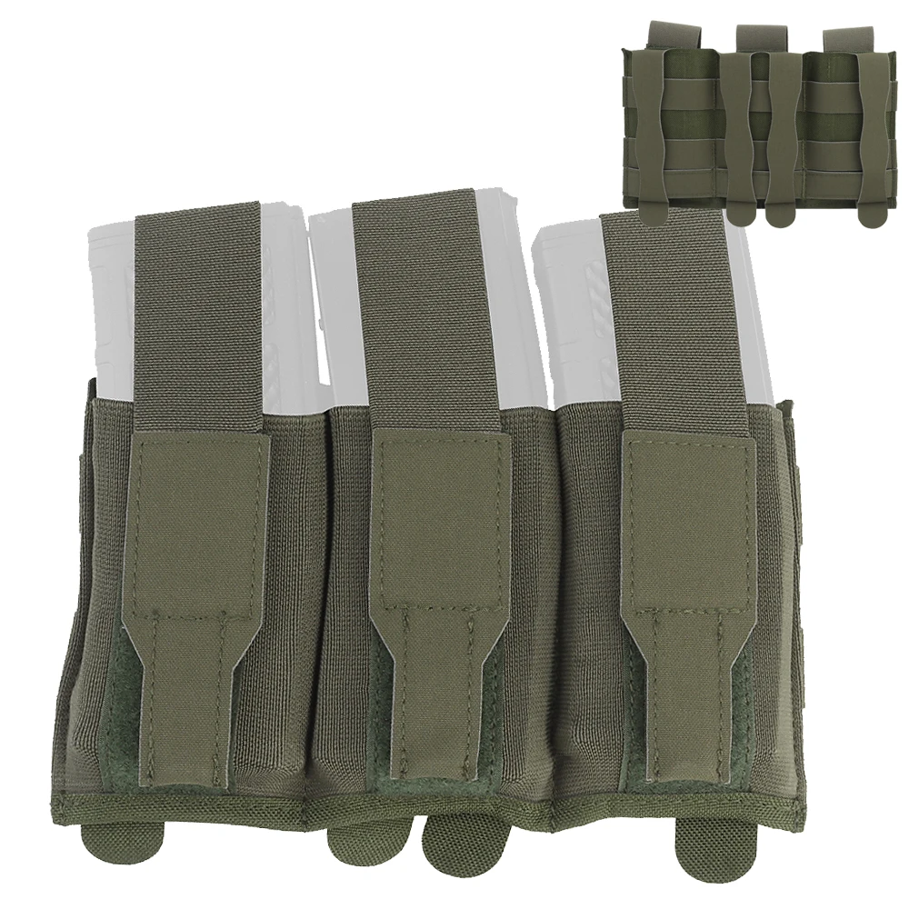 Open-Top Triple Magazine Pouches,Flip Flap Mag Pouch Carrier MOLLE Mag Bag for AR M4 M14 M16 Rifle Shooting Hunting Equipment