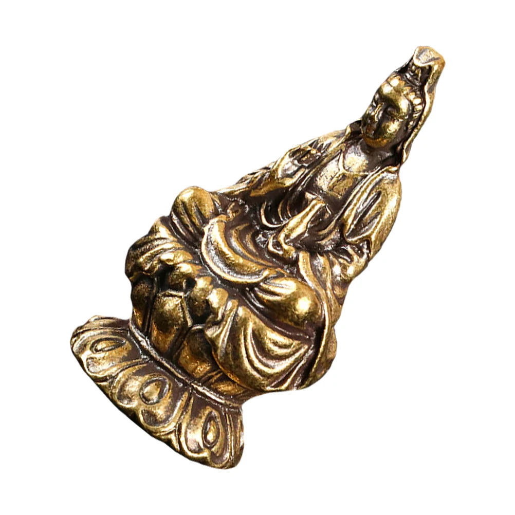 

Brass Statue Decorative Buddha Adornment Home Desktop Ornament Artistic Design Premium Material Mini Figurine