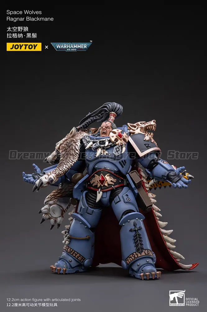 【متوفر】جسم الحركة الأصلي JOYTOY Warhammer 40K Space Wolves Ragnar Blackmane 1/18
