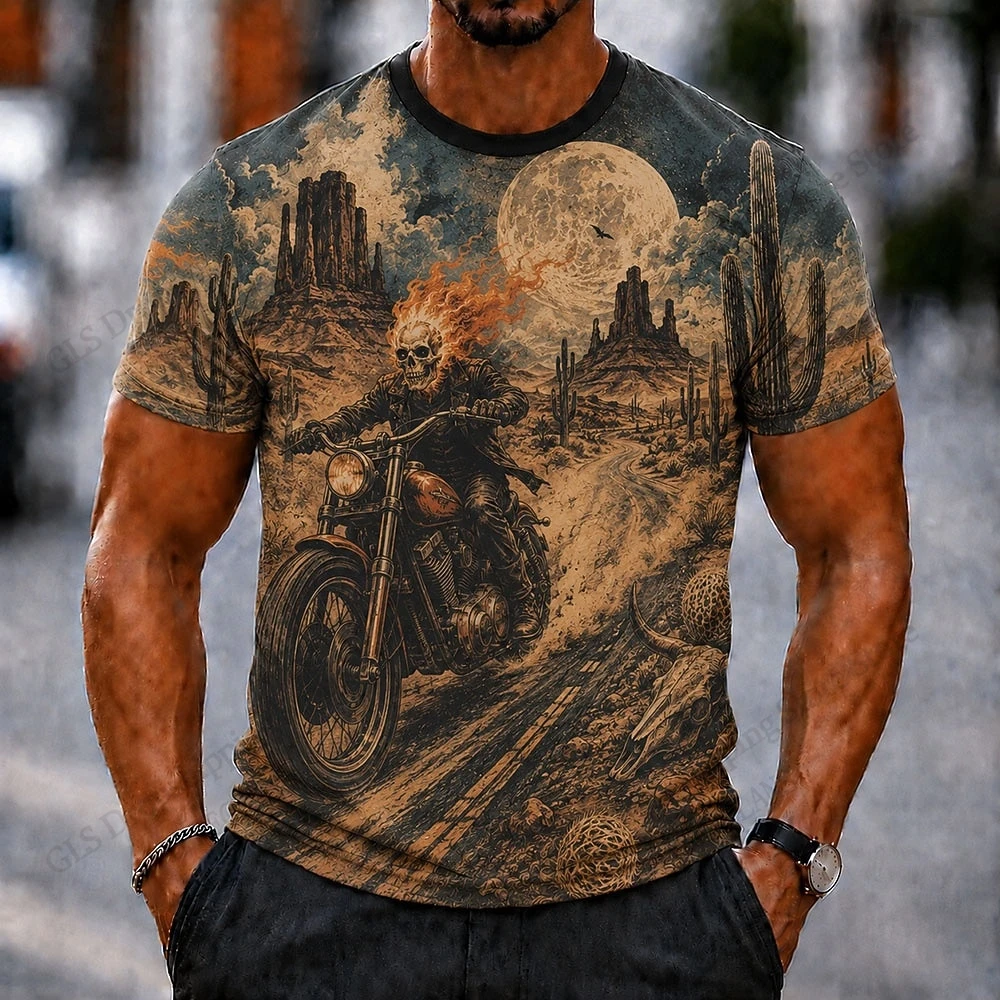 Halloween Skull Guitar 3d Print T-shirt Men Women Fashion Large Size Motorcycle Tops Tees Mens Clothing Funny Camisetas Ropa Y2k