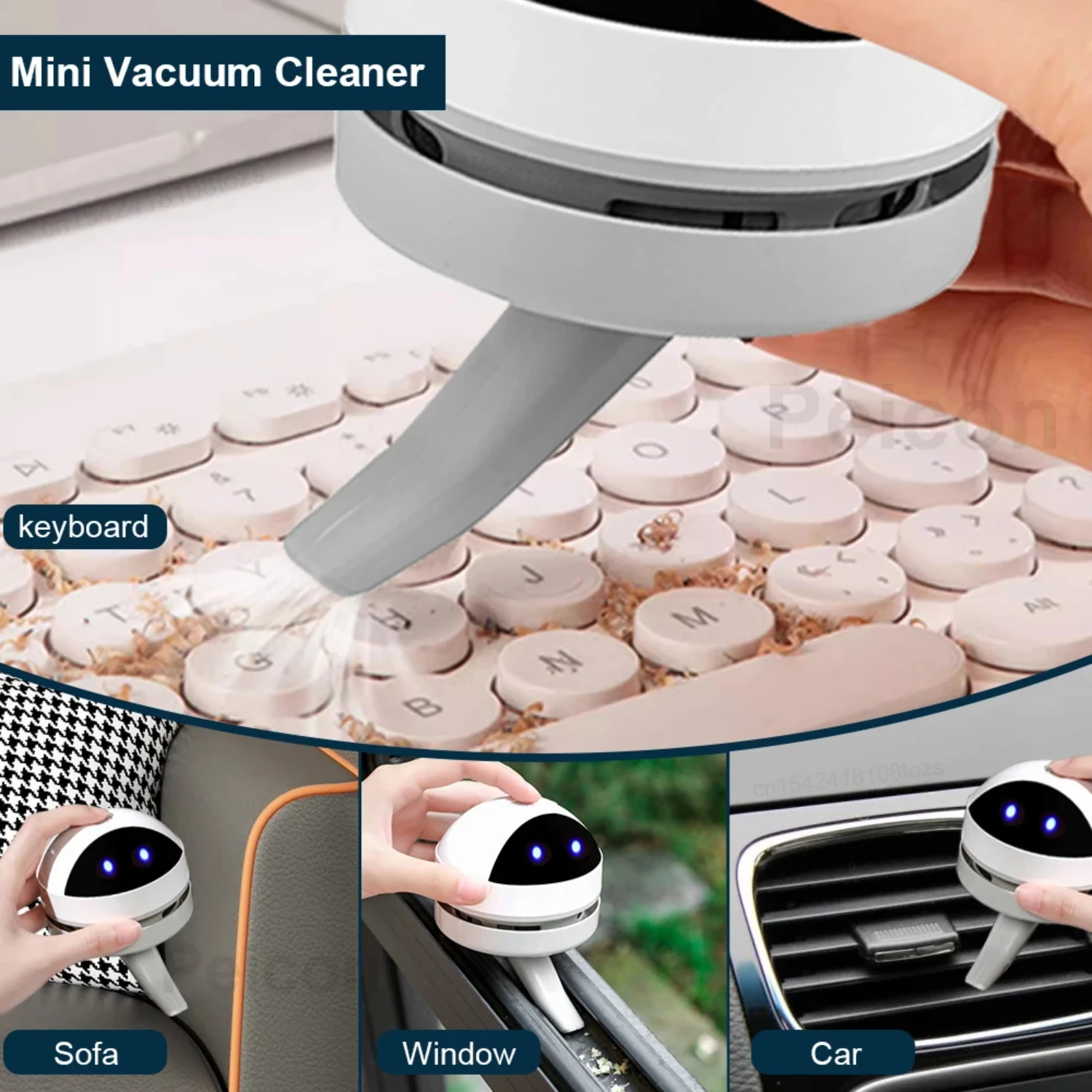 Desk Vacuum Cleaner Portable Table Dust Sweeper Rechargeable