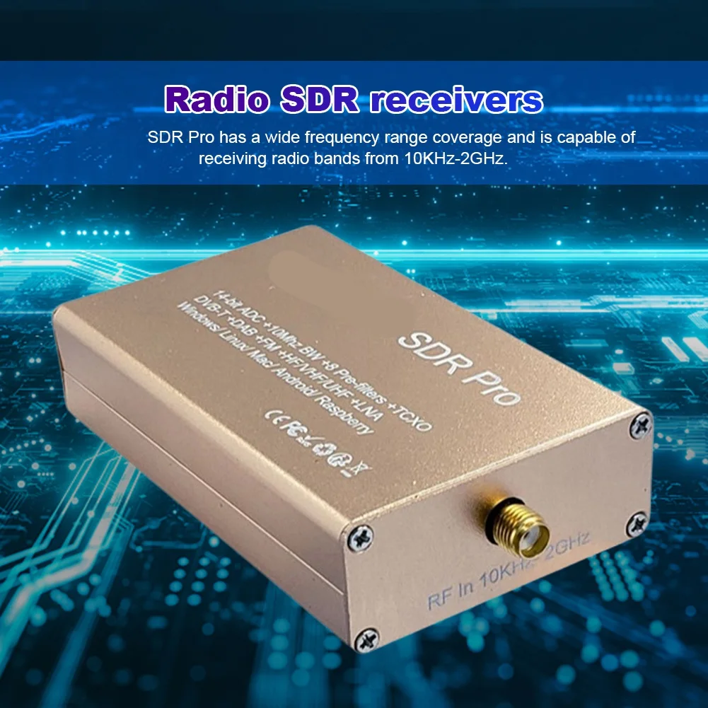A07I pour récepteur Radio SDR Pro, 14 bits, radio définie par logiciel, connecteur SMA à large bande 10KHz-2GHz, 50ohm, 185mA