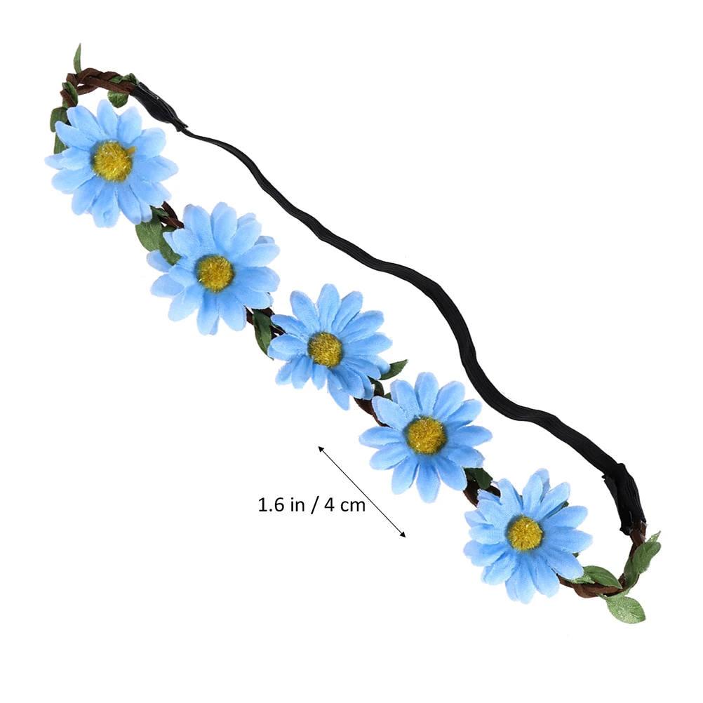 

5pcs Bohemian Headbands Tropical Accessories Women Halloween Hawaii Hair Wreaths Sunflower Lightweight Beach Theme Party