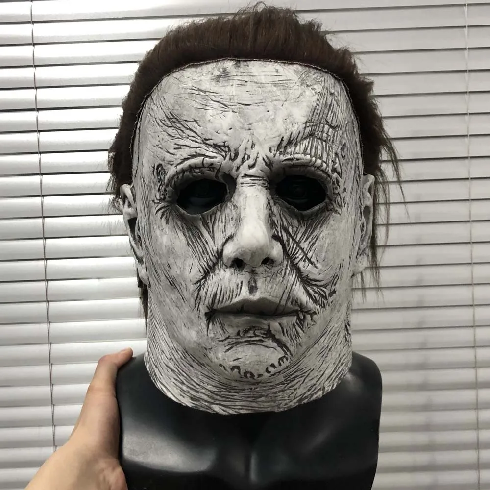 2018 Halloween Michael Myers Mask Cosplay Creepy Bloody Killer Demon Latex Helmet Carnival Dress Up Party Costume Props