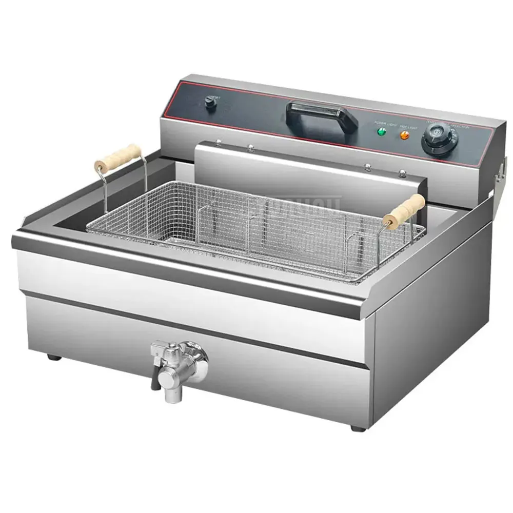 Large Capacity Deep Fryer Single Temperature Control 4800W Kitchen Food Fried Cooking Appliance