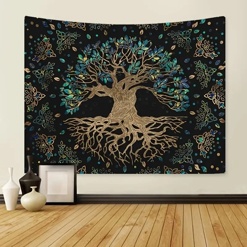 1Pcs 75x100cm Cosmic Life Tree Tapestry Dreamy Big Tree Wall Blanket Home Decor Origin Tree Background Wall Hanging Cloth for Be