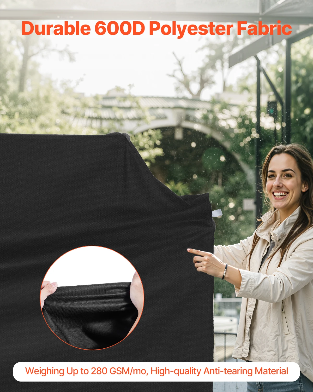 VEVOR Grill Cover BBQ Covers for Outdoor Grills Waterproof Fade Resistant Weather Resistant Heavy Duty 600D Polyester Easy On