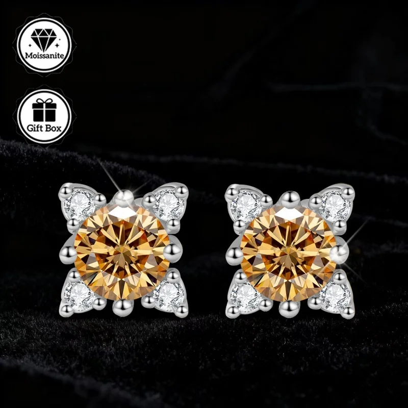 LAMVOICE مجوهرات للنساء/أقراط مرصعة مع 1 قيراط مويسانيتي هيبوالرجينيك أقراط هدية الكريسماس مجوهرات عالية الجودة