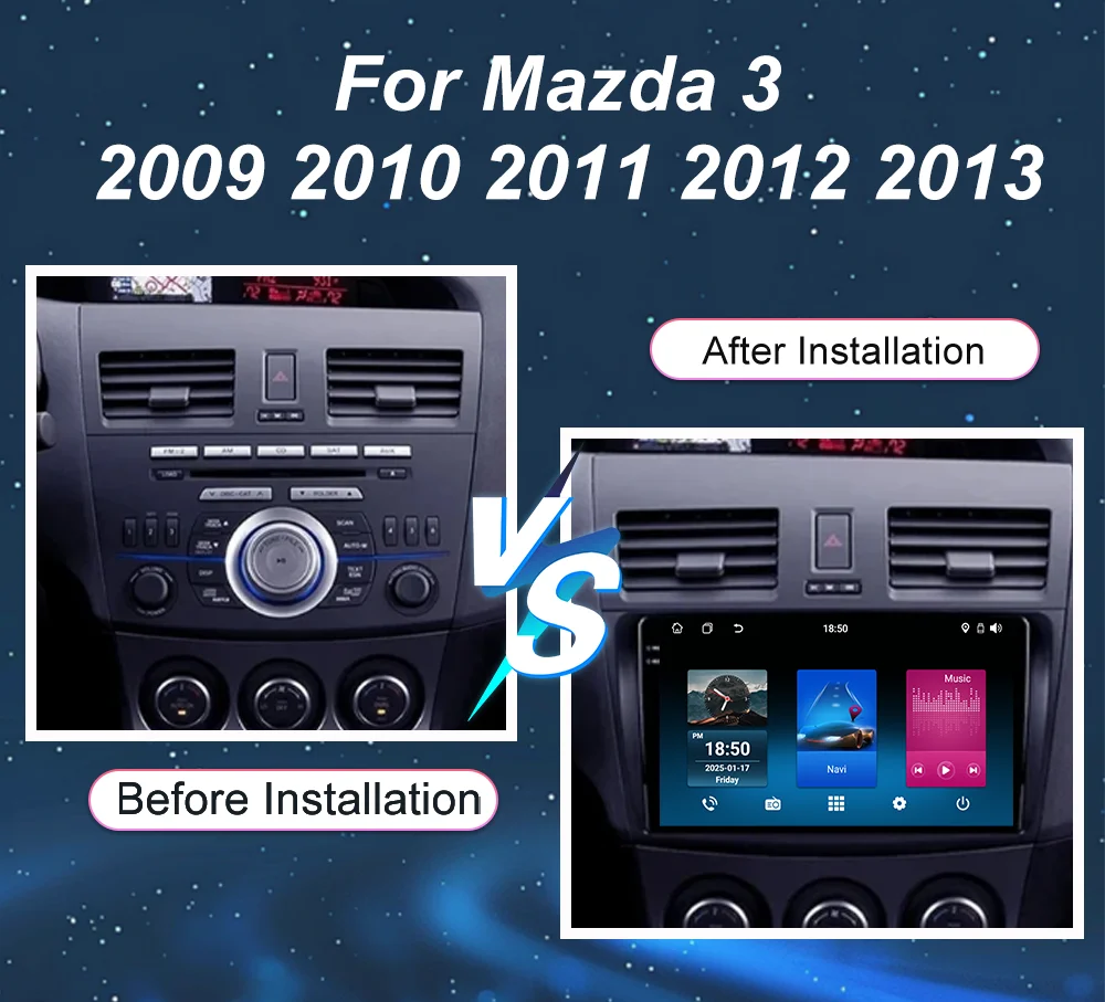 Car Radio for Mazda 3 2009 2010 2011 2012 2013 Android 15 Auto Multimedia Player 4G GPS Navigation Carplay NO 2DIN DVD Head Unit