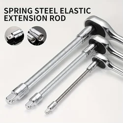 1pc Electric Wrench Sleeve, Universal Extension Rod, Bendable Flexible Shaft Plus Force Connecting Rod, Socket Wrench Tools