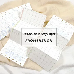 Fromthenon Loose Leaf Notebook 2024 Calendar A6 A7 A8 Four Folding Calendar Year Plan Loose Leaf Paper Accessories