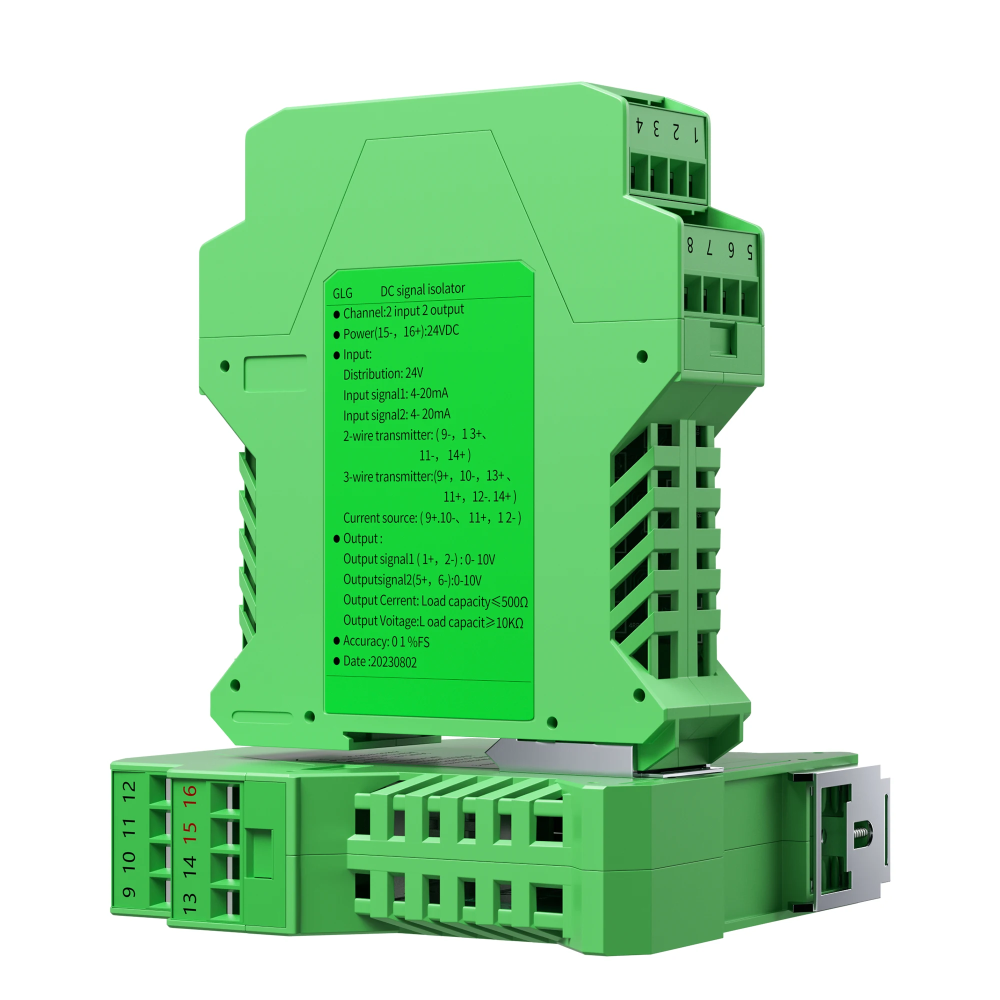 

Galvanic Signal Isolator 4-20mA 0-10V 0-5V DC Analog Signal Transmitter 1 In 2 Out 1 In 3 Out DC24V Signal Converter