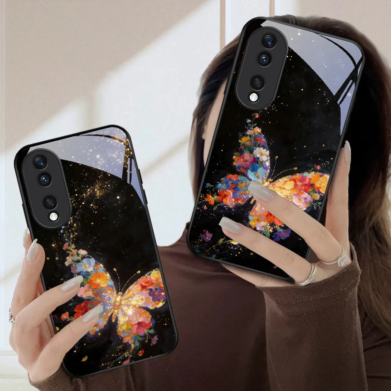 

The wings of a butterfly For Honor Magic 4 5 6 Pro 7 X6 X9c X9 X6b X8 X9b X5b X8b 30 Pro+ 50 Pro 70 90 200 Lite Glass Phone Case