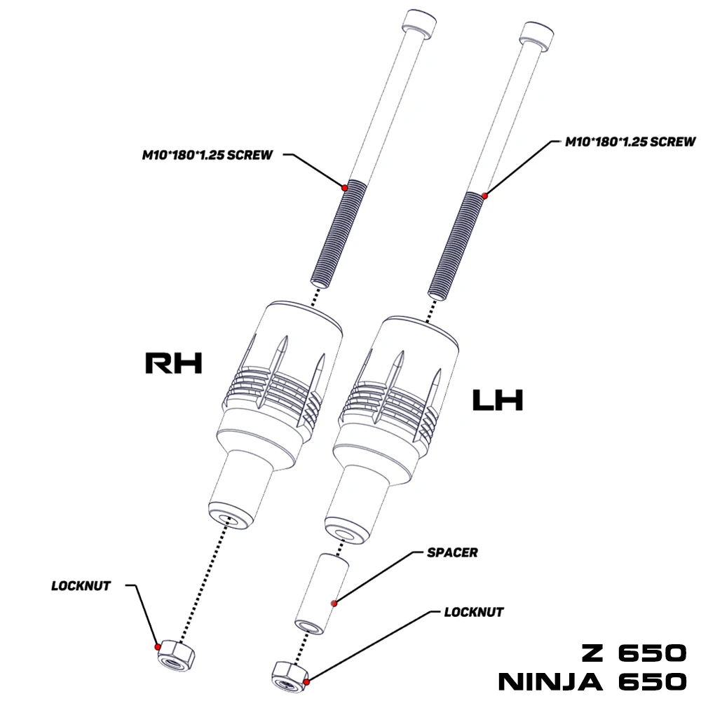 Per kawasaki NINJA 650 NINJA650 Z650 RS 2017-2024 accessori moto protezione caduta Crash Pad motore Z650 Frame Slider