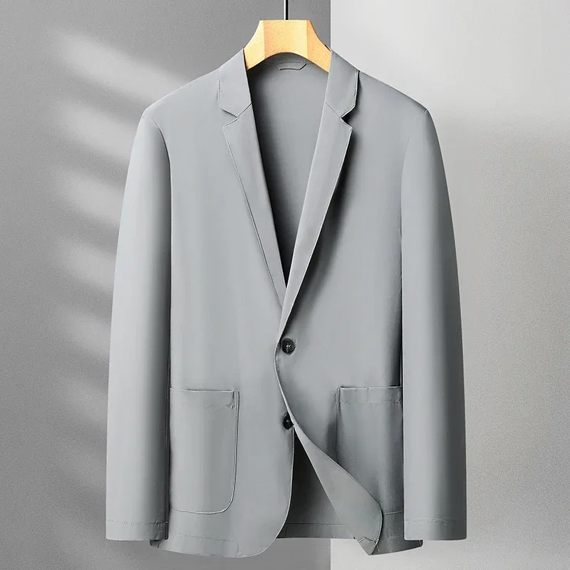 High Quality Fashion Handsome Summer Sun Protection Small Suit Middle-aged Men 2024 New Korean Version Very Thin Suit Jacket