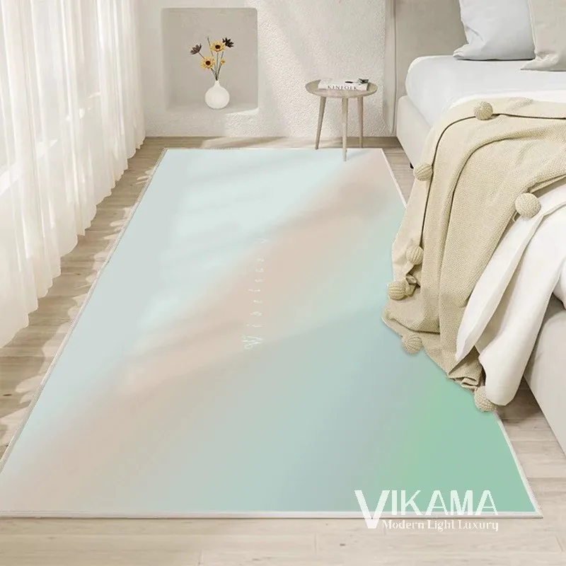 VIKAMA Modern Rainbow Family Living Room Colorful Girl Bedroom Anti slip Polishing Mat Gradient Floor Mat Light Luxury Carpet