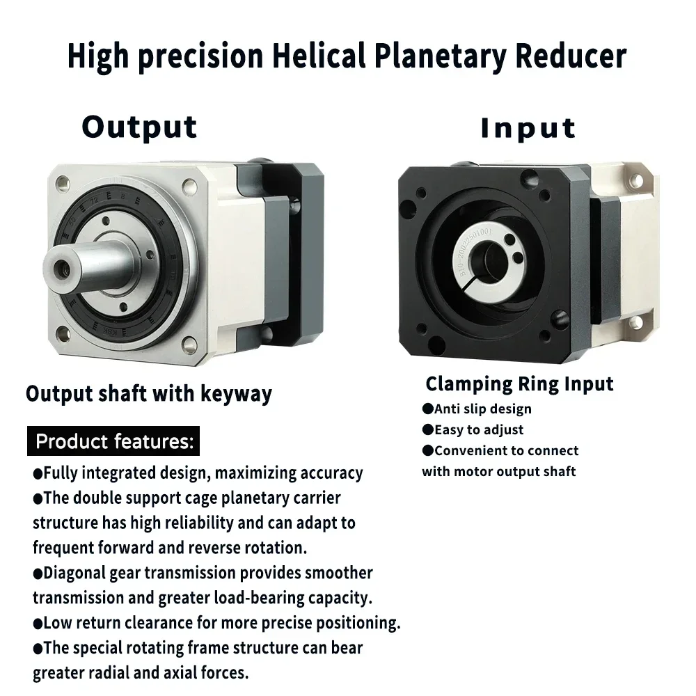 Helical Gear Nema23/Nema 34 Planetary Gearbox  Flange Servo Motor High Precision Reducer Ratio 3:1~100:1 For 60/80/90/130/180mm