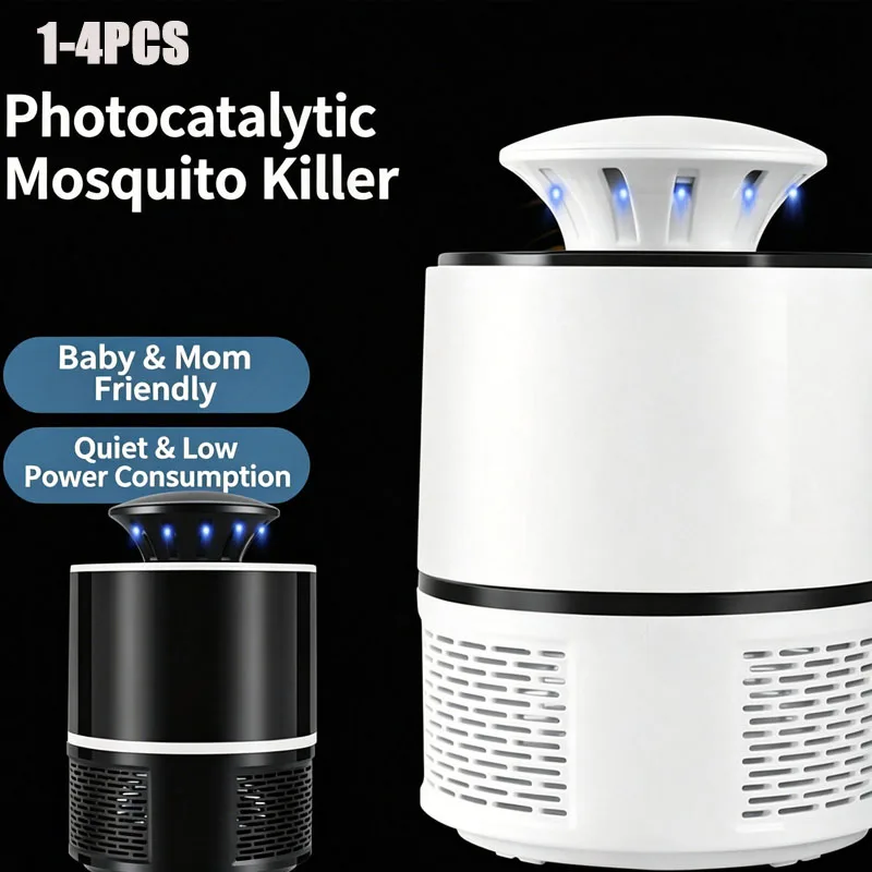 1-4PCS Automatic Mosquito Killer Lamp for Home Bedroom Bug Zapper Indoor Electric Flying Insect Trap Repellent Light