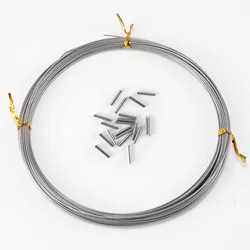 Fishing Wire Leader with 20pcs Crimps Sleeves Stainless Steel Leader Line for Pike, Billfish, Bluefish, Muskie, Wahoo Freshwater