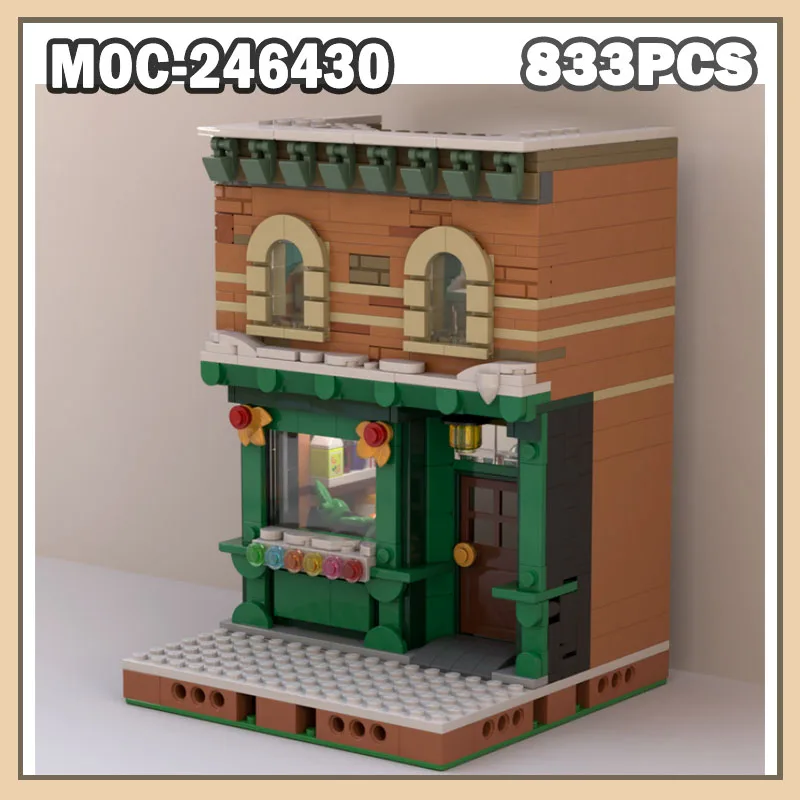 MOC-246430 Grocery store Building Block MOC Streetscape Series Dream Modular Creative Building Blocks Gift 833PCS Bricks Adult
