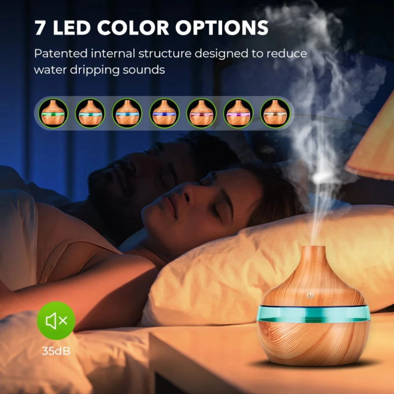 Innovative LED Aromatherapy Humidifiers by Air Innovations - Aroma Diffuser and Humidifier with 7 Vibrant LED Colors