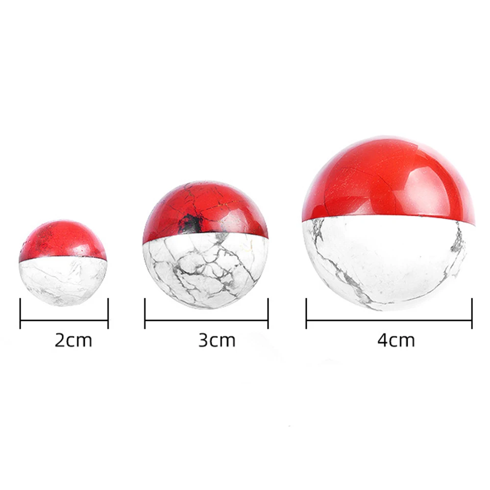 Natural Crystals Healing Stones Cartoon Pocket Monster Sphere Ball Red Jasper Howlite For Children
