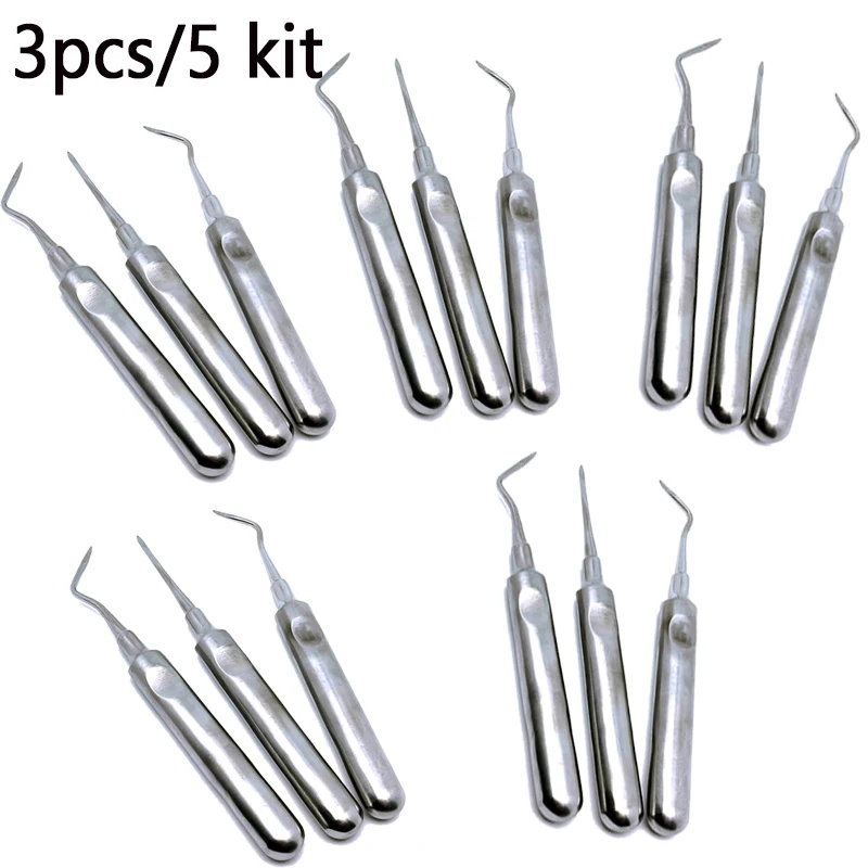 

3Pcs/5 Kit Dental Stainless Steel Luxating Lift Elevator Teeth Clareador Curved Root Dentist Surgical Instrument Tools