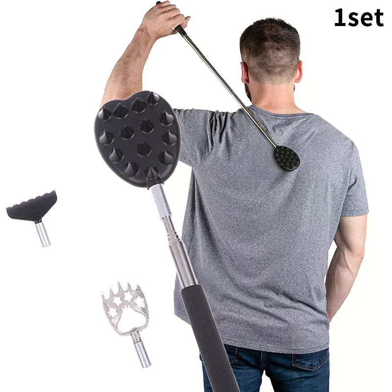 

3 In1 Back Scratcher Telescopic Scratching Back Scratcher Massager Kit Scraper Extendable Telescoping Itch Massage Relaxation