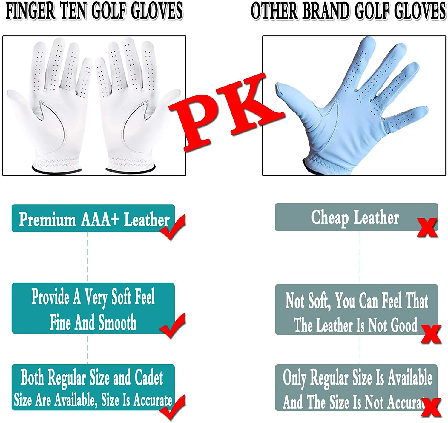 Left Hand Golf Gloves Men Leather All Premium Cabretta Weathersoft Grip Golfer Glove Right Handed S M ML L XL Drop Shipping