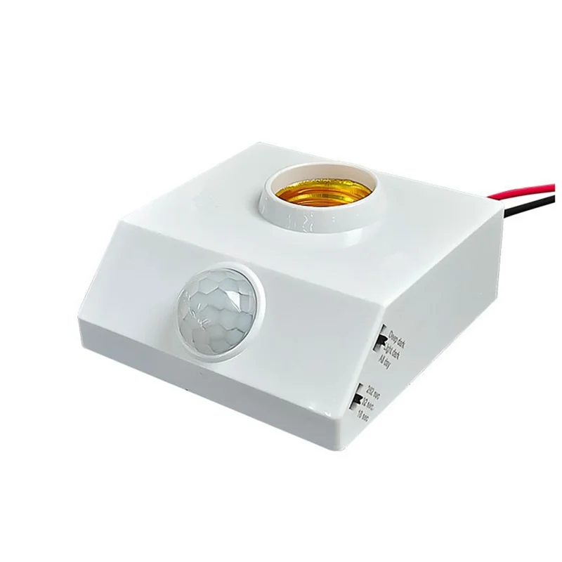 [A92P!】 E27 LED Bulb Light Holder PIR Human Body Infrared Sensor Lamp Holder 220V With Regulate Switch Motion Detector Lamp Base
