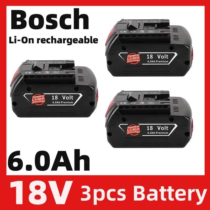 

Rechargeable Lithium-ion Tool Battery Bosch 18V 6.0 Ah 6000 MAh Replaceable BAT609 BAT609G BAT618G BAT614