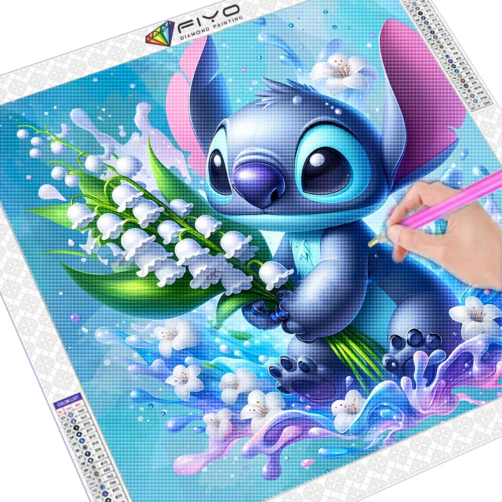 30x30cm Disney Diamond Painting Lilo & Stitch Diamond Embroidery Rhinestone of Picture Mosaic Art Cross Stitch Kits Home Decor