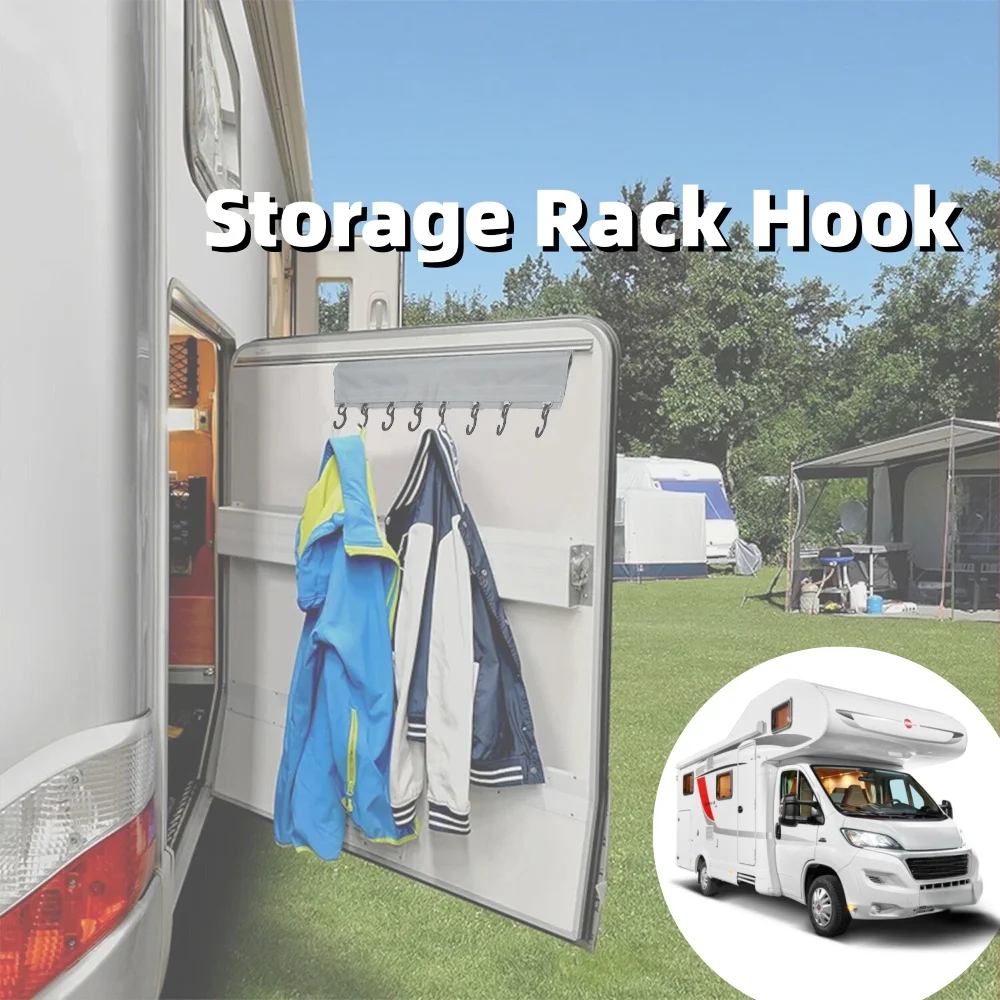 

1PCS Campervan Storage Rack Hook Rail Camping Coat Hook Rack For Caravan Motorhome Keder Piping Rail Strip Tent Roof Poles