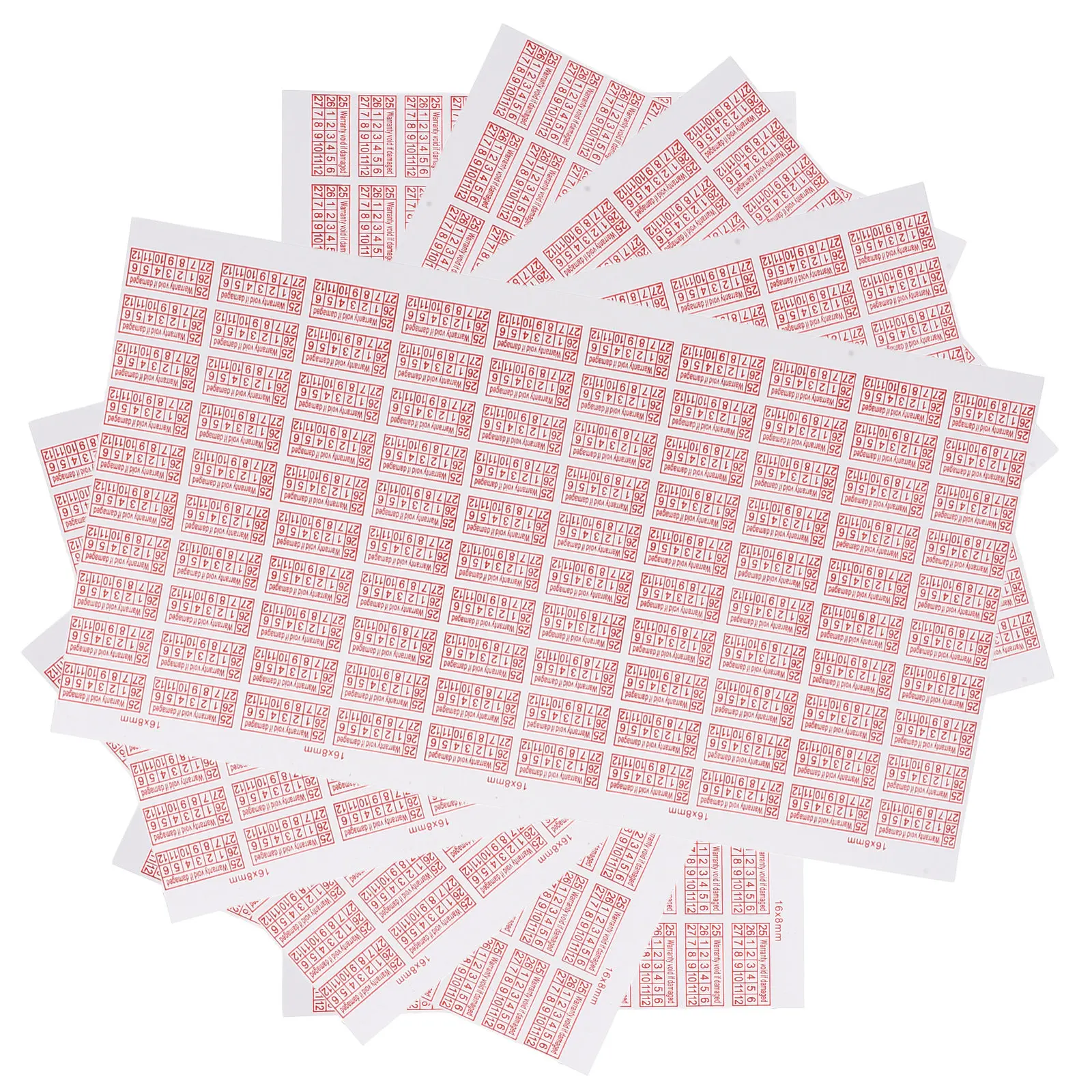 

5 листов самоклеящихся пломб-наклеек с защитой от вскрытия и отрывным механизмом для контроля целостности продукта и отслеживания даты