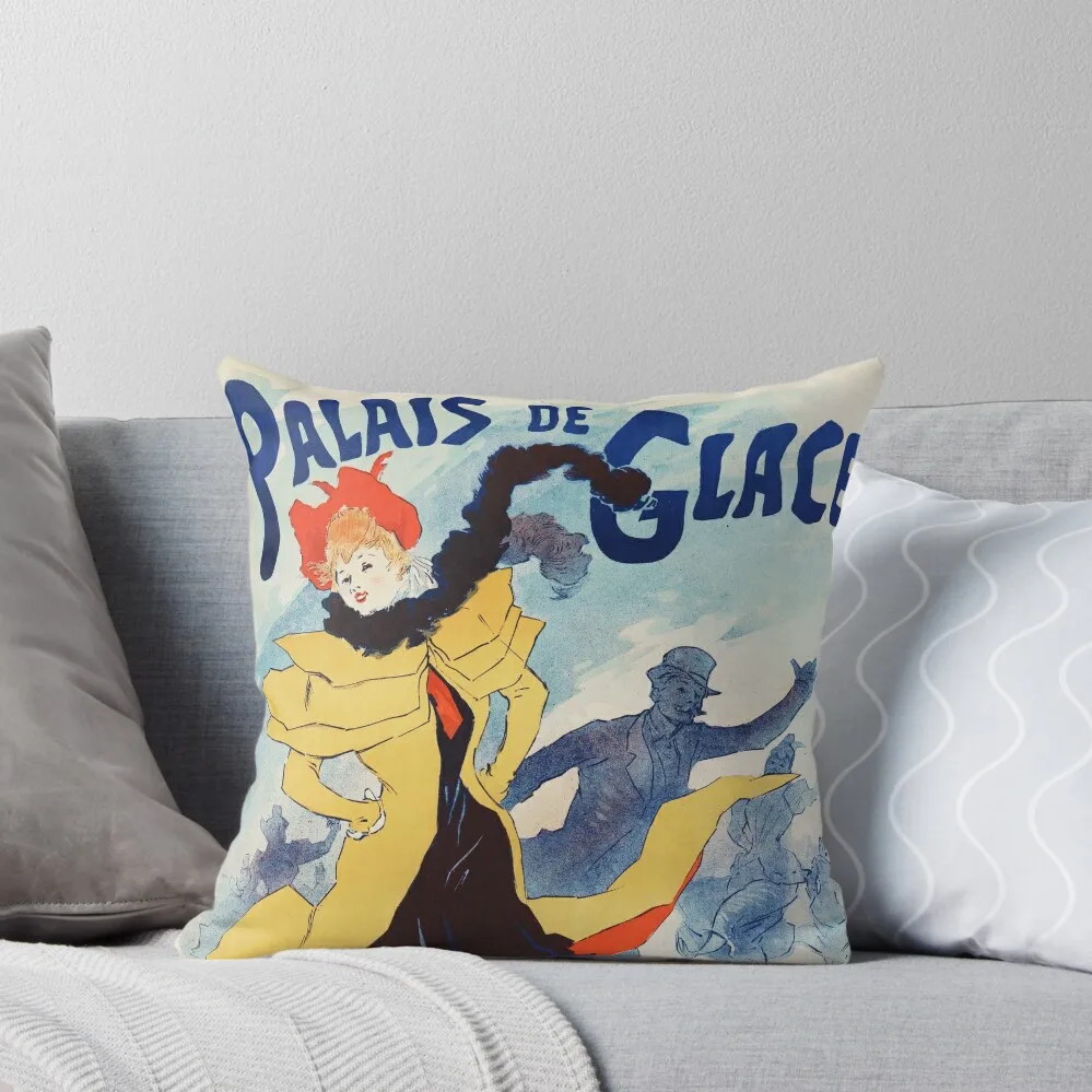 

PALAIS DE GLACE PARIS Champs Elysees by Art Nouveau Painter Jules Cheret Throw Pillow Cushion Cover Pillow Case pillow