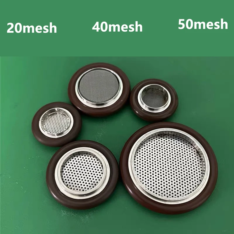 KF vacuum fluoroelastomer sealing ring center bracket with filter 20 mesh 40 mesh 50 mesh
