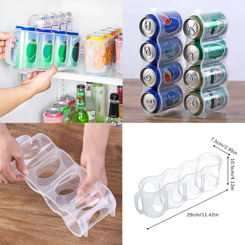 1pc Kühlung Können Organizer Racks Kühlschrank Trinken Flasche Halter Bier Regal Home Küche Lagerung Box