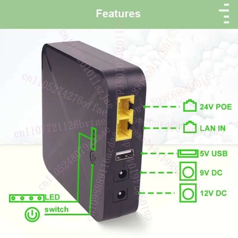 Power Outage Battery Backup Uninterrupted Power Supply For Cameras Battery Module 8000mAh Power Supply Low Volume Design
