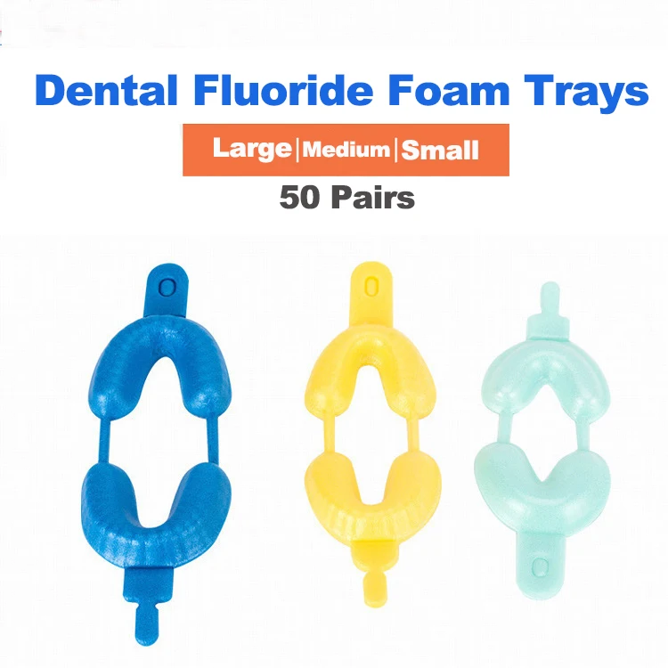 

50Pairs/set Dental Impression Tray Disposable Fluorinated Foam S M L Dentist Denture Material Laboratory Tools
