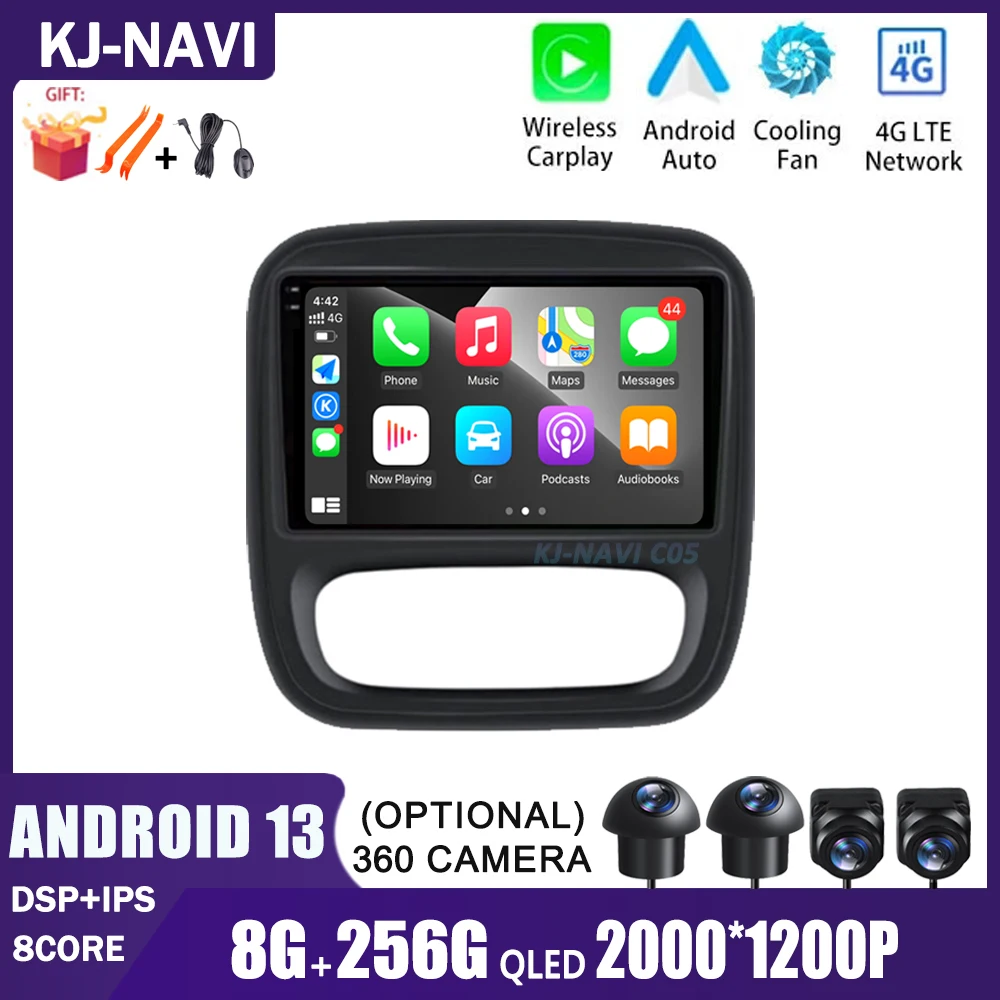 

9 "Android авто для Renault Trafic 3 2014 - 2021 Opel Vivaro B 2014 - 2018 аудио беспроводной Carplay Радио Автомобильная интеллектуальная система