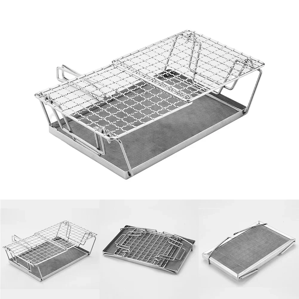 1pc Bread Baking Rack Stainless Steel Bread Toaster Rack Foldable Storage Camping Stove For Camping Hiking Picnic Outdoor Tools